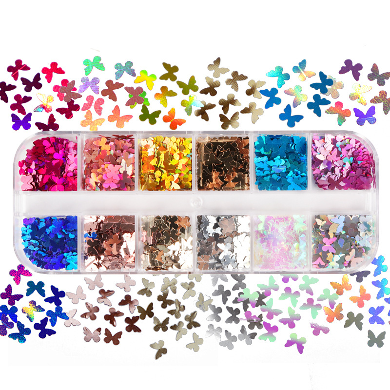 Tech Accessories - Butterfly Glitter Eyelash Extension Acessórios, Mix
